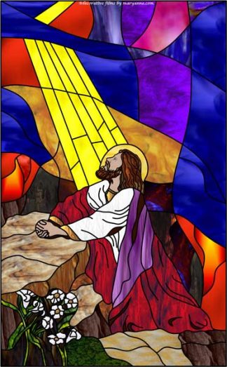 Christ at Gethsemane 4 Religious Stained Glass Window Film