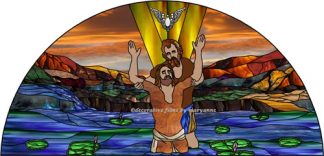 Christ's Baptism Arch Religious Stained Glass Window Film