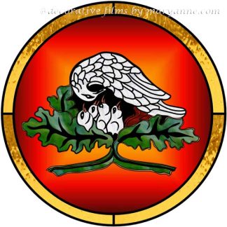 Hen and Chicks Religious Stained Glass Window Film