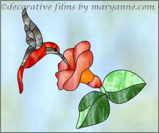 Hummer and Flower Bird Window Film