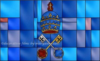 Key and Crown Religious Stained Glass Window Film