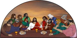 Last Supper Arch 4 Religious Stained Glass Window Film