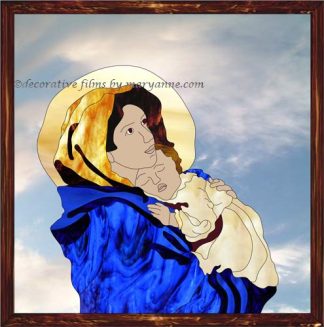 Mother Mary Religious Stained Glass Window Film