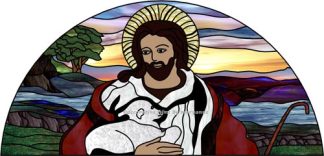 Shepherd 2 Arch Religious Stained Glass Window Film