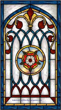 Stained Glass Church Window 2 b with Christmas Flower